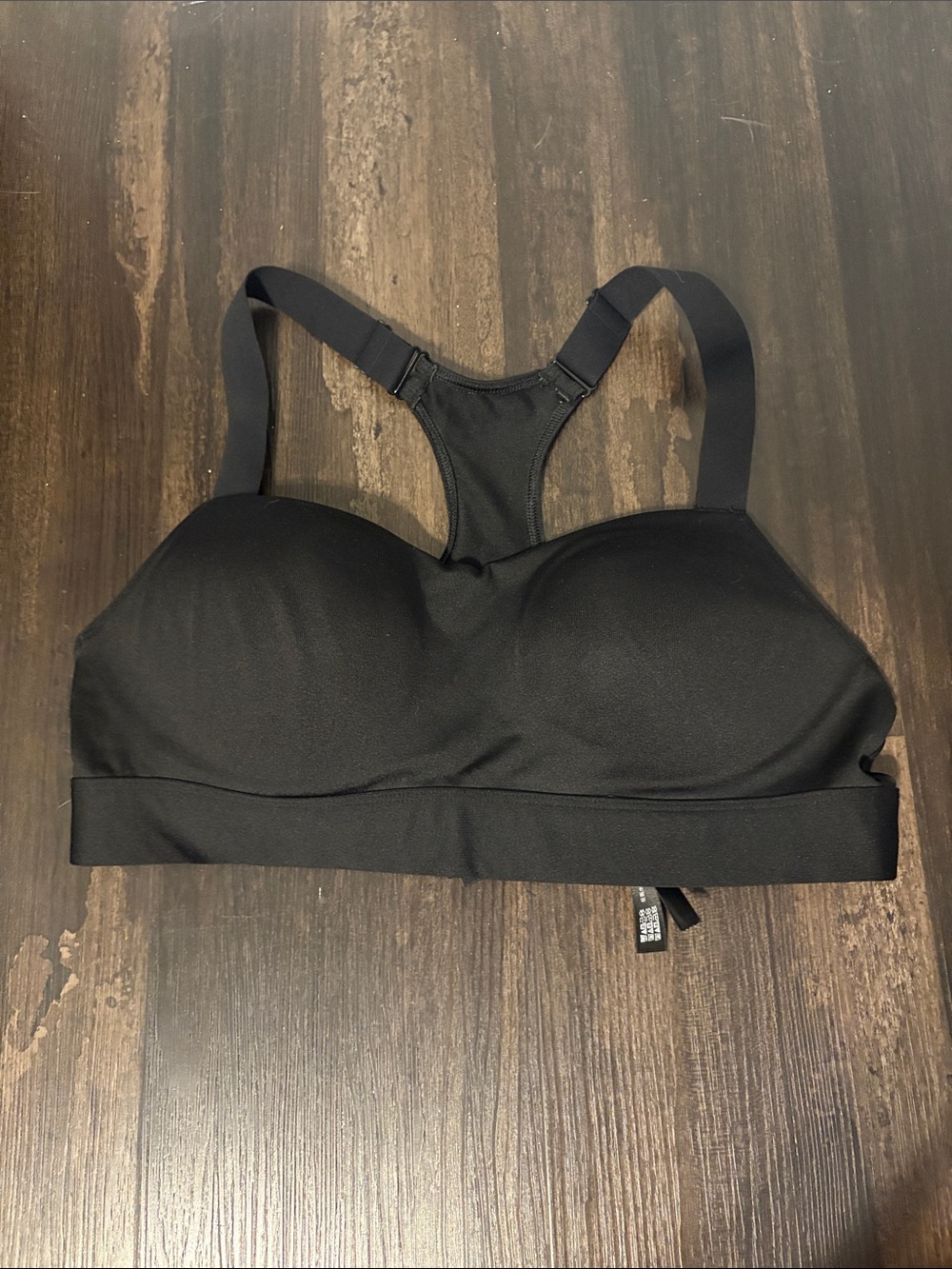 PINK Victoria's Secret Black Racerback Molded Sports Bra